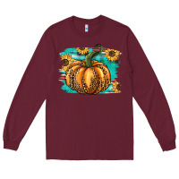 Burgundy pumpkin western Long Sleeve Tee - BarkalooDesign