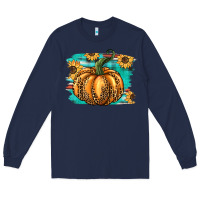 Navy pumpkin western Long Sleeve Tee - BarkalooDesign