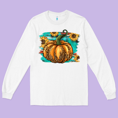 Pumpkin Western Long Sleeve Tee Designed By Barkaloodesign