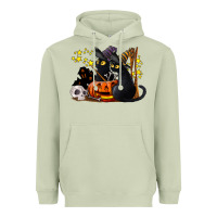 Matcha halloween black cats Heavyweight Hoodie - LillyAllenDesigns