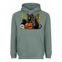 Sage halloween black cats Heavyweight Hoodie - LillyAllenDesigns