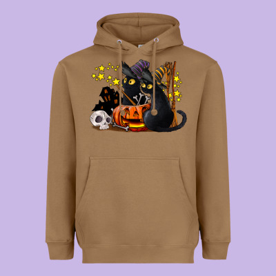 Halloween Black Cats Heavyweight Hoodie Designed By Lillyallendesigns