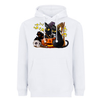 White halloween black cats Heavyweight Hoodie - LillyAllenDesigns