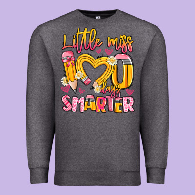 Little Miss 100 Days Smarter Premium Sweatshirt Designed By Artiststas