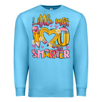 Ocean Blue little miss 100 days smarter Premium Sweatshirt - Artiststas