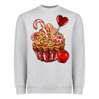 Heather Grey Christmas candy cupcake Heavyweight Sweatshirt - AdoDesignShop