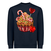 Navy Christmas candy cupcake Heavyweight Sweatshirt - AdoDesignShop
