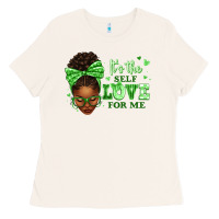 Bone sorority colors green its the self love for me afr Ladies Tee - texasbilliewilder