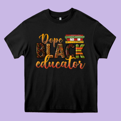 Dope Black Educator Heavy Core Tee Designed By Texasbilliewilder