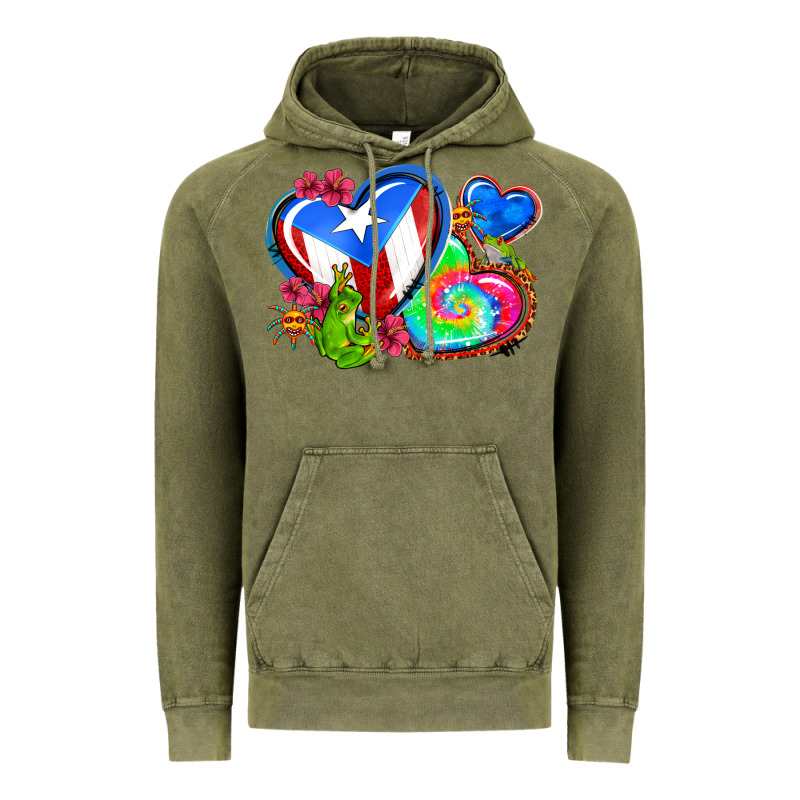 Western Leopard Puerto Rico   Hearts Vintage Hoodie by AdoDesignShop | Teevron