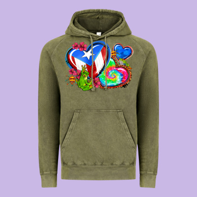 Western Leopard Puerto Rico   Hearts Vintage Hoodie Designed By Adodesignshop