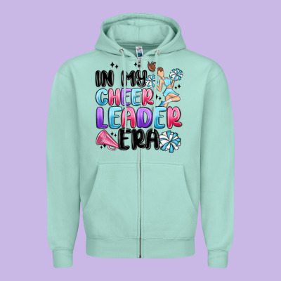 In My Cheer Leader Era Zipper Hoodie Designed By Maliassmallbusiness