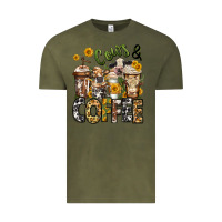 Vintage Olive cows and coffee cups Vintage Tee - Jasminsmagicworld