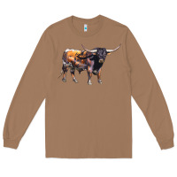 Toasted Coconut Texas Longhorn Bull Long Sleeve Tee - LillyAllenDesigns