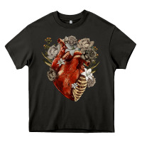 Asphalt Flower anatomical heart Heavy Core Tee - RanaPortraitStore