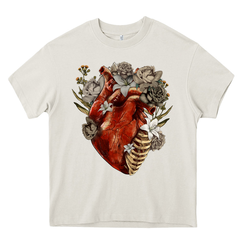 Flower Anatomical Heart Heavy Core Tee by RanaPortraitStore | Teevron