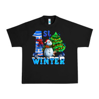 Black first winter with snowman Urban Heavy Tee - AdoDesignShop