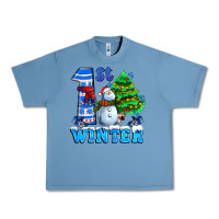 Pebble Blue first winter with snowman Urban Heavy Tee - AdoDesignShop