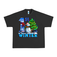 Pigment Black first winter with snowman Urban Heavy Tee - AdoDesignShop
