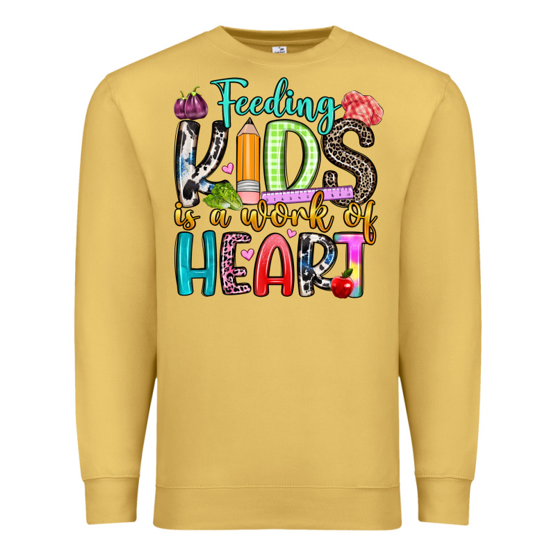 Feeding Kids Is A Work Of Heart Premium Sweatshirt by Artiststas | Teevron