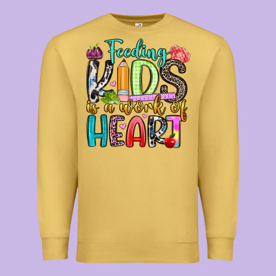 Feeding Kids Is A Work Of Heart Premium Sweatshirt Designed By Artiststas