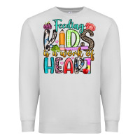 Dove Grey feeding kids is a work of heart Premium Sweatshirt - Artiststas