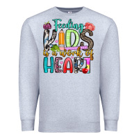 Heather Grey feeding kids is a work of heart Premium Sweatshirt - Artiststas
