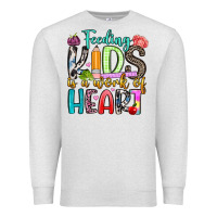 Oatmeal Heather feeding kids is a work of heart Premium Sweatshirt - Artiststas