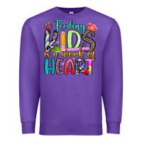 Purple feeding kids is a work of heart Premium Sweatshirt - Artiststas