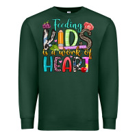 Sports Green feeding kids is a work of heart Premium Sweatshirt - Artiststas