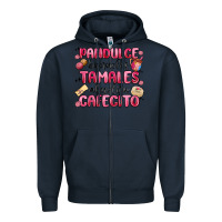 Navy pandulce bunuelos tamales abuelita cafecito Zipper Hoodie - MaliasSmallBusiness
