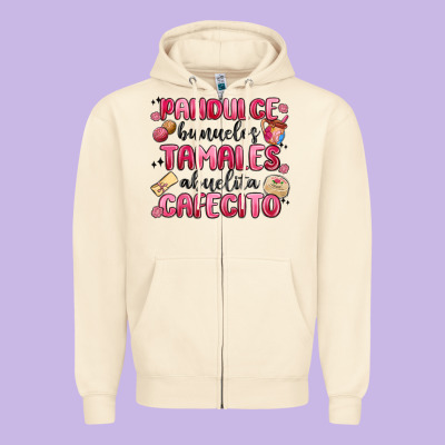 Pandulce Bunuelos Tamales Abuelita Cafecito Zipper Hoodie Designed By Maliassmallbusiness