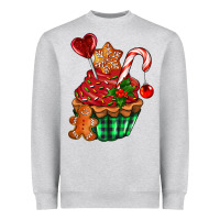 Heather Grey christmas cupcake Heavyweight Sweatshirt - AdoDesignShop