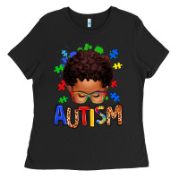 Black autism afro kid Ladies Tee - texasbilliewilder