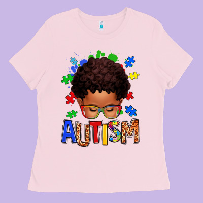 Autism Afro Kid Ladies Tee Designed By Texasbilliewilder