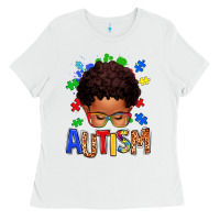 White autism afro kid Ladies Tee - texasbilliewilder