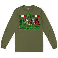Army Green El Papa Mas Chingon Mexican Long Sleeve Tee - LillyAllenDesigns