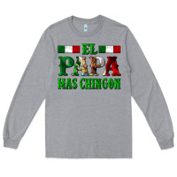 Heather Grey El Papa Mas Chingon Mexican Long Sleeve Tee - LillyAllenDesigns