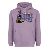 Lavender Stay Spooky With Black Cat Heavyweight Hoodie - LillyAllenDesigns