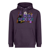Plum Stay Spooky With Black Cat Heavyweight Hoodie - LillyAllenDesigns