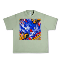Oil Green 4th of july school bus seamless pattern Urban Heavy Tee - BundleAndBundleShop
