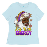 Baby Blue big nick energy purple and gold afro santa Ladies Tee - RanaPortraitStore