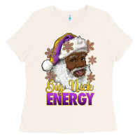 Bone big nick energy purple and gold afro santa Ladies Tee - RanaPortraitStore