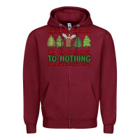 Burgundy where the tree tops glisten Zipper Hoodie - MaliasSmallBusiness