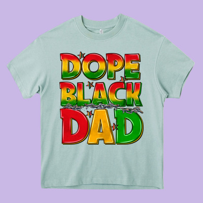 Dope Black Dad With Stars Heavy Core Tee Designed By Texasbilliewilder