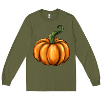 Army Green pumpkin Long Sleeve Tee - BarkalooDesign