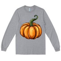 Heather Grey pumpkin Long Sleeve Tee - BarkalooDesign
