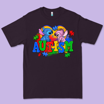Autism Stitch With Lilo Premium Tee Designed By Adodesignshop