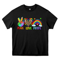 Black peace love pride Heavy Core Tee - Zillion Design Studio