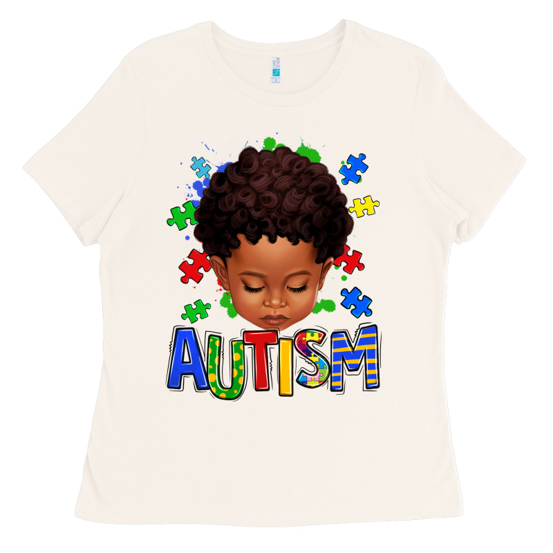 Autism Afro Kid Full Face Ladies Tee by texasbilliewilder | Teevron